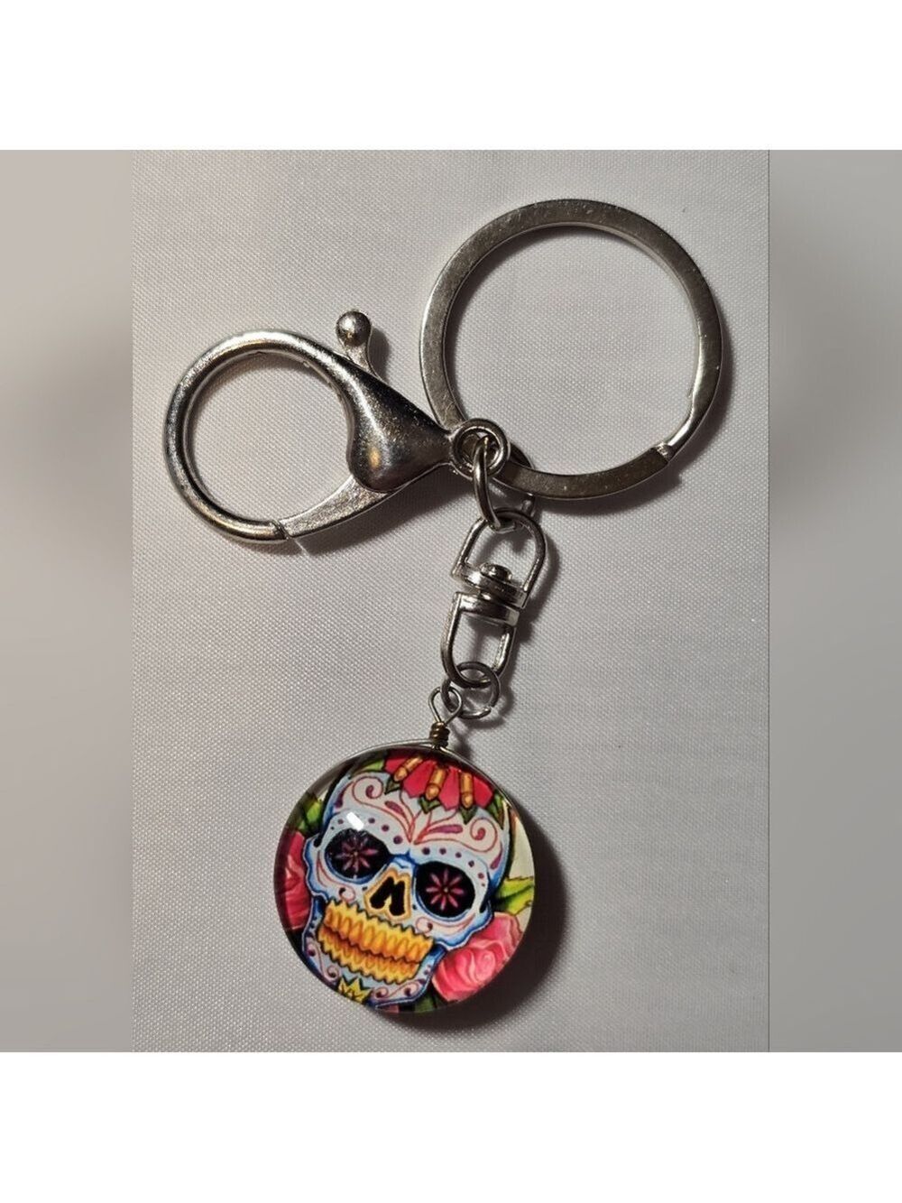 Colorful Sugar Skull Keychain